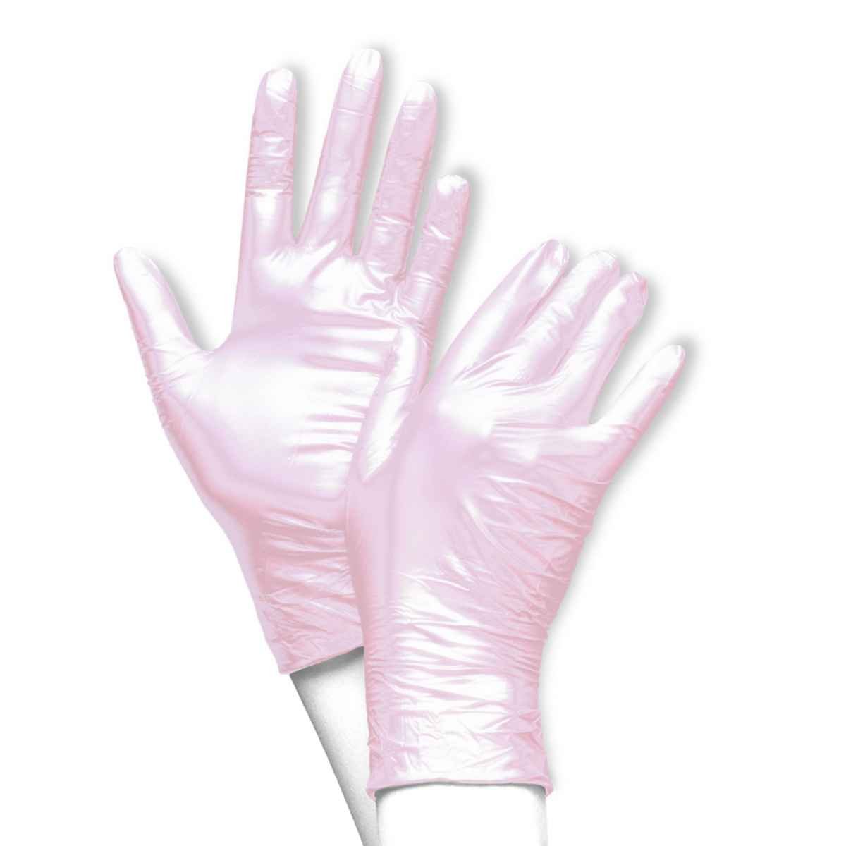 Nitrilové rukavice, ružové, bez púdru, 100 kusov, veľkosť M
