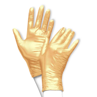 Nitrilové rukavice, zlaté, bez púdru, 100 kusov, veľkosť XL