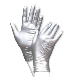Nitrilové rukavice, strieborné, bez púdru, 100 kusov, veľkosť M