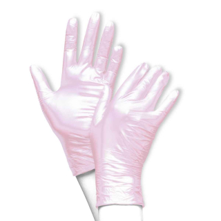 Nitrilové rukavice, ružové, bez púdru, 100 kusov, veľkosť M