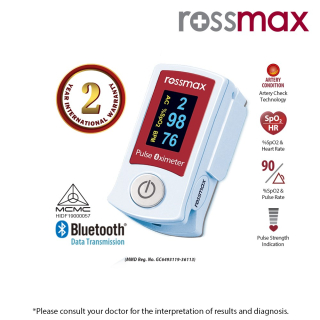 Pulzný oximeter Rossmax SB210 s upozornením na artériosklerózu + Bluetooth