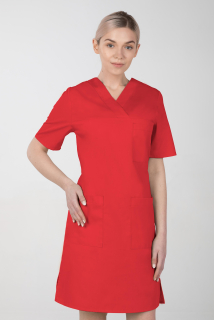 Dámske zdravotnícke šaty M-076F, červená