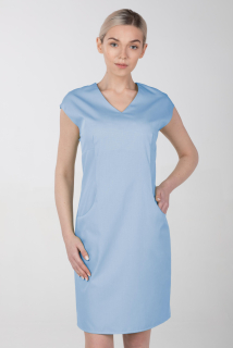 Dámske zdravotnícke šaty s elastanom M-373X, svetlo modrá