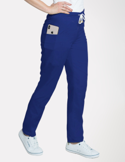 Dámske zdravotnícke nohavice s elastanom M-200X, tmavo modrá