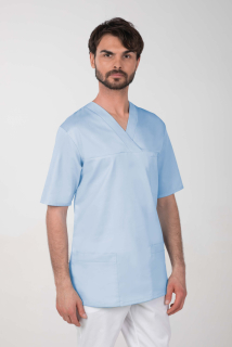 Pánska farebná zdravotnícka košeľa M-074C, bledo modrá