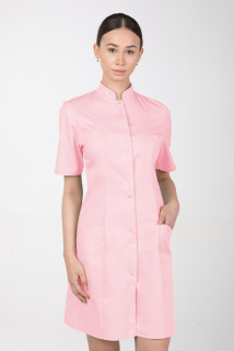 Dámske zdravotnícke šaty so stojačikom  M-141TK, svetlo ružová