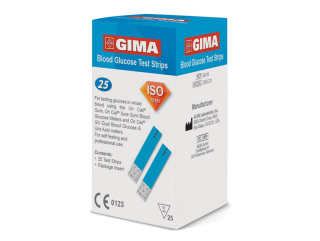 Glukózové prúžky pre glukomer Gima, 25 ks 