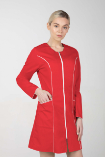 Dámske zdravotnícke šaty s dlhými rukávmi M-173G, červená