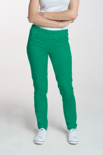 Dámske zdravotnícke slim nohavice s elastanom M-100X, zelená