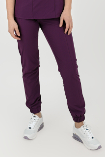 Dámske elastické zdravotnícke nohavice (joggery) M-200XPG, fialová
