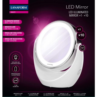 Kozmetické zrkadlo s LED osvetlením Lanaform LED Mirror X10