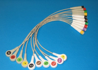 EKG kábel PD-H-3 18 cm do monitoru s koncovkou C1, C2, C3, C4, C5, C6, R, L, F, 