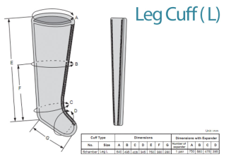 Návlek na nohu L - 6 komôr pre Lymfodrenážny prístroj DOCTOR LIFE MK400L