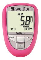 Glukomer Wellion LUNA Duo s funkciou merania cholesterolu, ružová farba