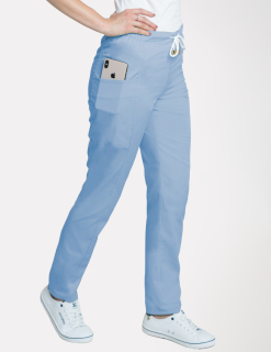Dámske zdravotnícke nohavice s elastanom M-200X, svetlo modrá
