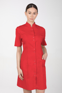 Dámske zdravotnícke šaty so stojačikom  M-141TK, červená