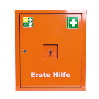 Lekárnička EUROSAFE - oceľová skrinka bez náplne, oranžová