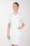 -10% Dámske zdravotnícke šaty M-076F, biela, 38