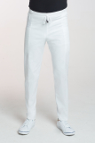 Pánske zdravotnícke nohavice na šnúrku M-201, biela
