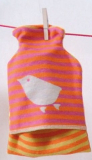 VÝPREDAJ ! Detský termofor s vtáčikom, oranžovo-fialový, David Fussenegger