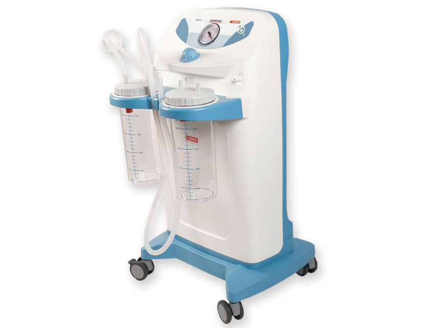 Chirurgicka odsávačka CLINIC PLUS 60 l/min, 2 x 4 l nádoba  s nožným ovládačom 