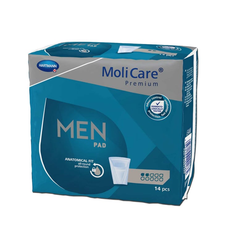 MoliCare® Premium MEN PAD, 3 kvapky - Inkontinenčné pánske vložky, 14 ks 