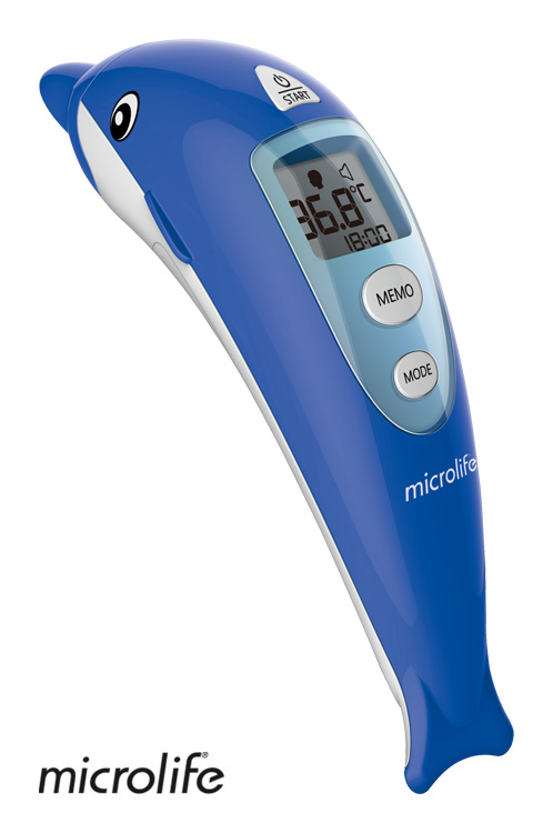 Microlife NC 400 bezkontaktný teplomer – detský dizajn delfína