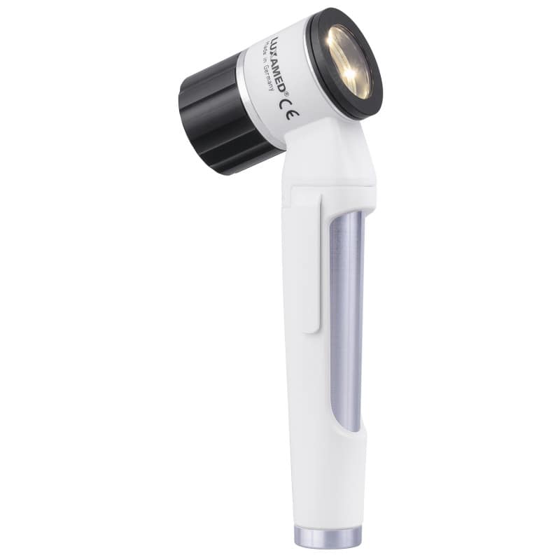 Dermatoskop LuxaScope LED 2,5 V so stupnicou, biela farba
