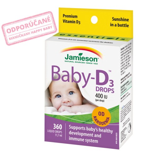 Jamieson Baby-D™ Vitamín D3 400 IU kvapky 11,7ml