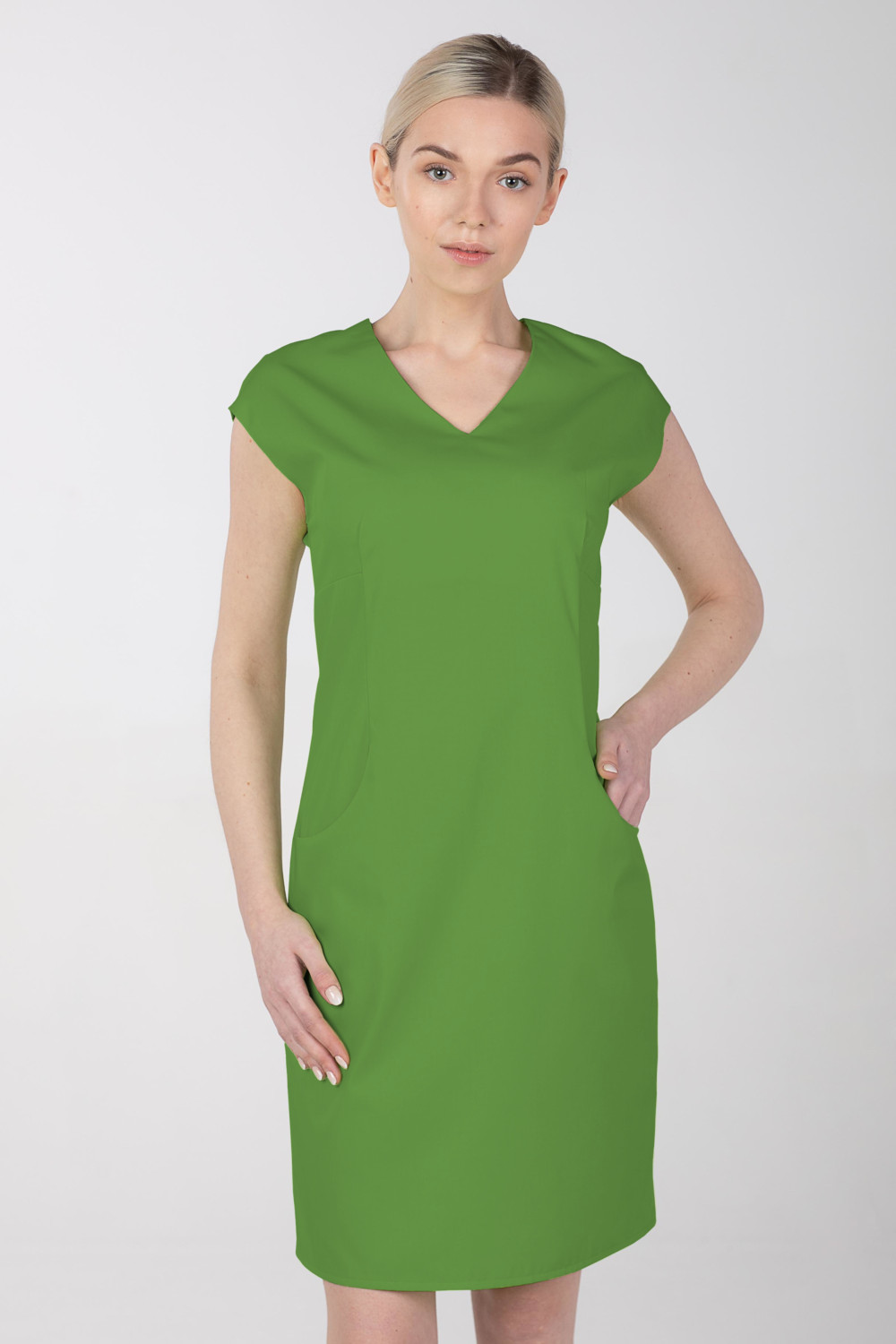 Dámske zdravotnícke šaty s elastanom M-373X, khaki