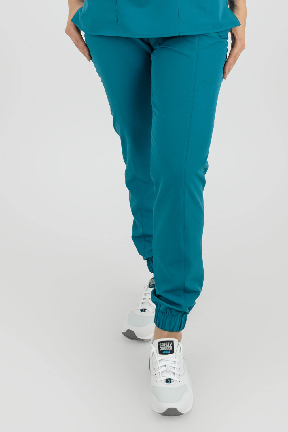 Dámske elastické zdravotnícke nohavice (joggery) M-200XPG, morsky modrá