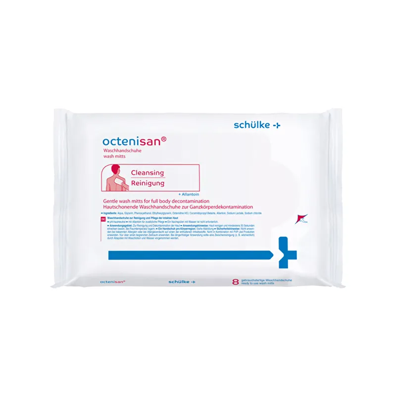 Rukavice na umývanie bez použitia vody Octenisan Wash Mitts, 8 kusov