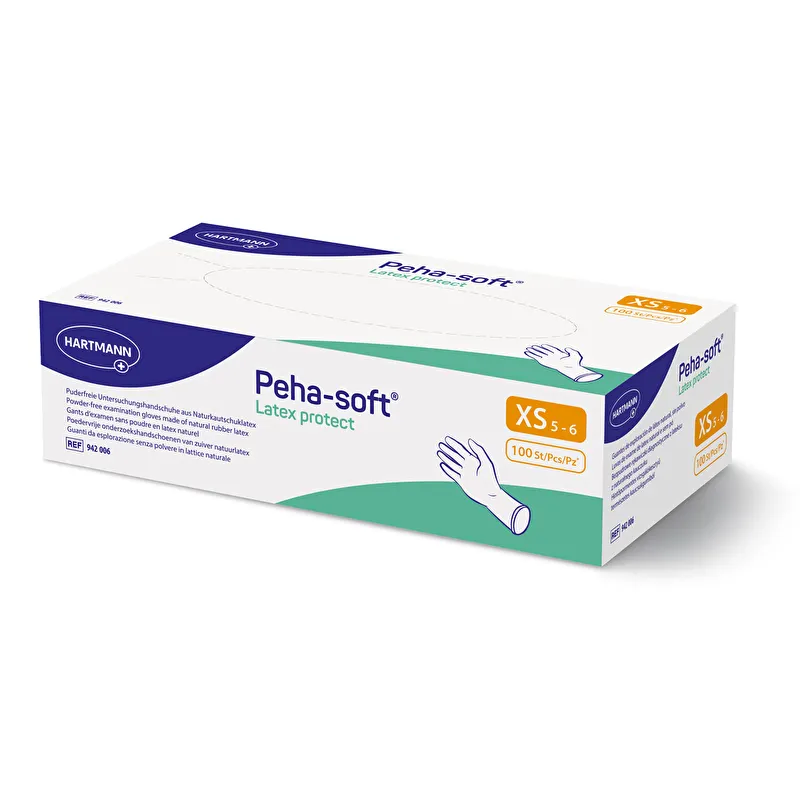 Latexové rukavice Hartmann Peha-soft, bez pudru, 100 kusov, veľkosť XS
