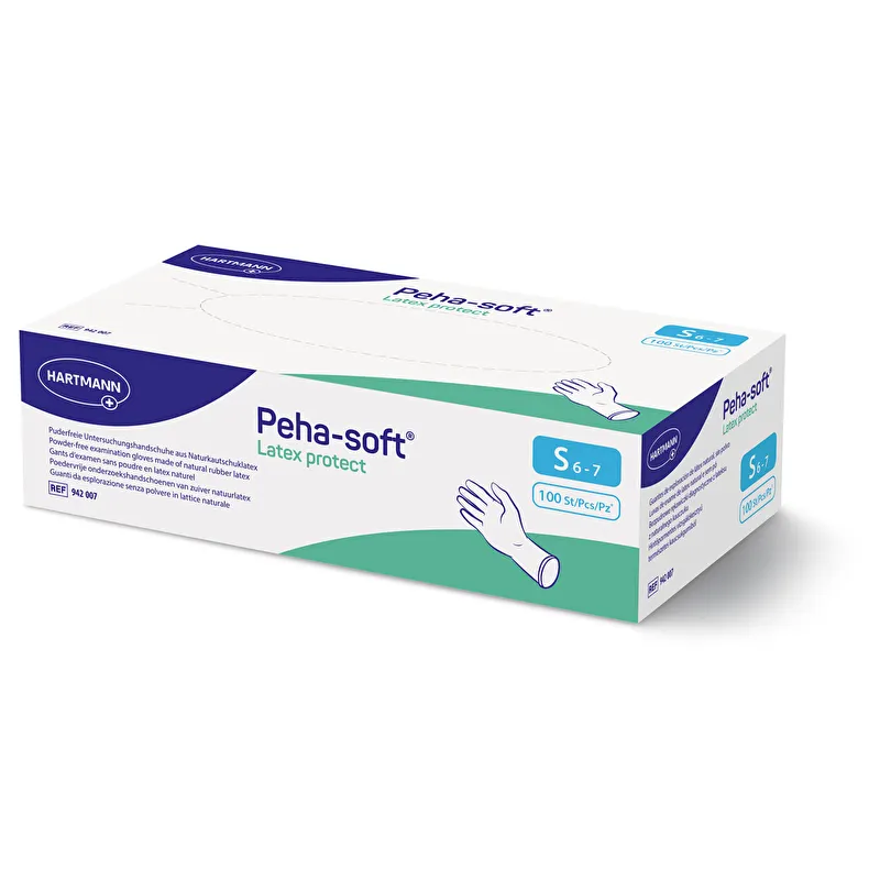 Latexové rukavice Hartmann Peha-soft, bez pudru, 100 kusov, veľkosť S
