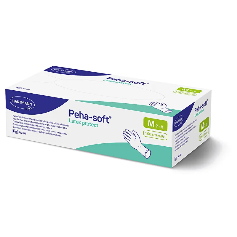 Latexové rukavice Hartmann Peha-soft, bez pudru, 100 kusov, veľkosť M