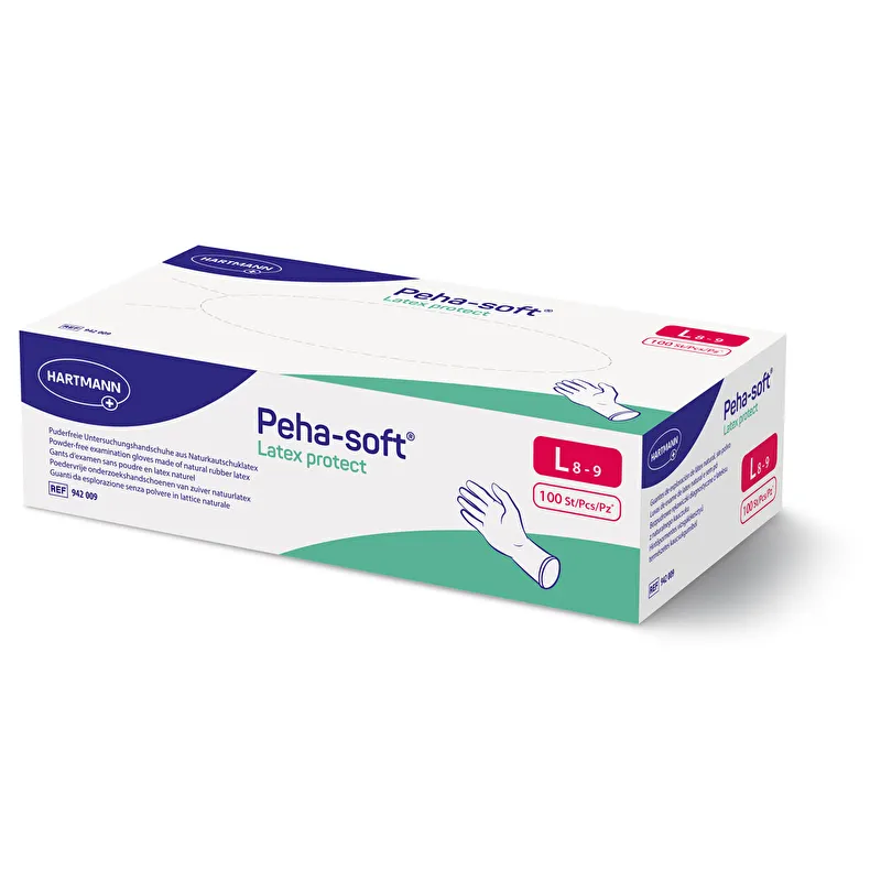 Latexové rukavice Hartmann Peha-soft, bez pudru, 100 kusov, veľkosť L