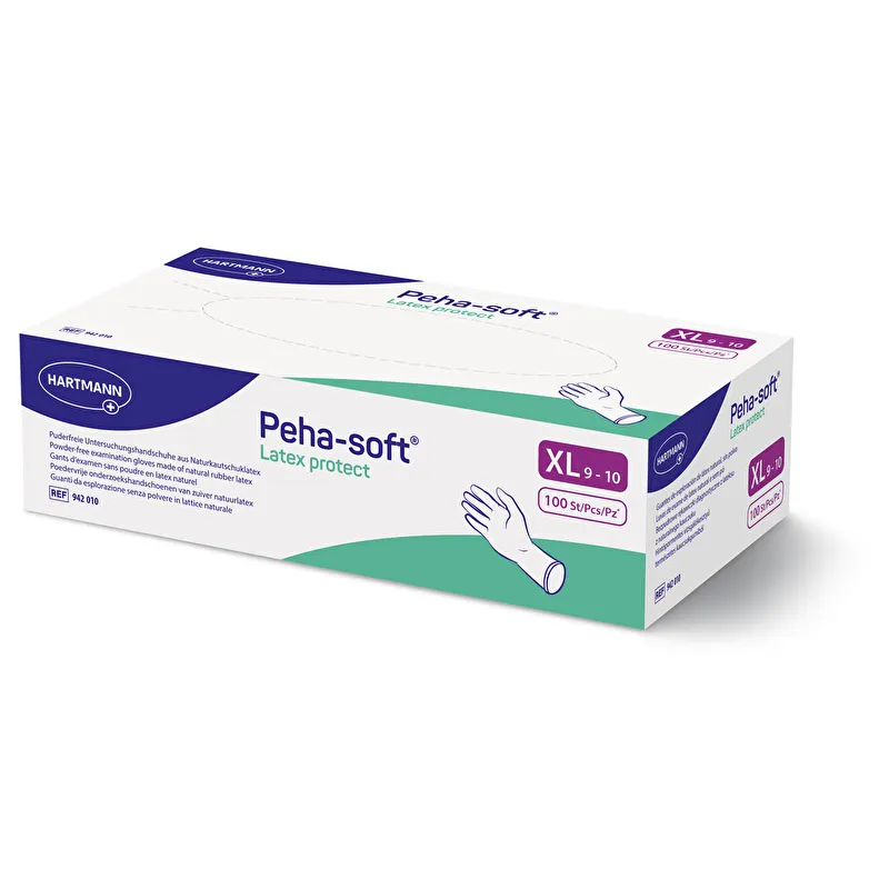 Latexové rukavice Hartmann Peha-soft, bez pudru, 100 kusov, veľkosť XL