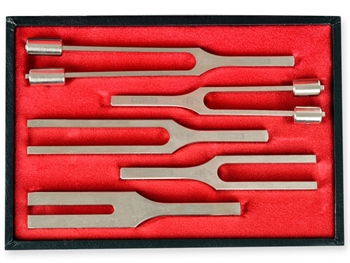 Set 5 lekárskych ladičiek (128 Hz, 256 Hz, 512 Hz, 1024 Hz, 2048 Hz)