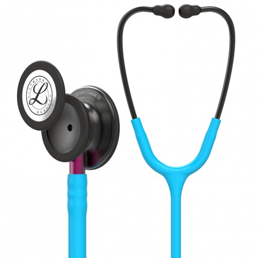 3M Littmann Classic III Turquoise, Smoke Finish - Pink Stem - 5872