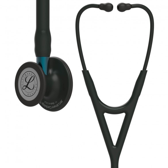 3M Littmann Cardiology IV : Black, Black Finish - Blue Stem - 6201