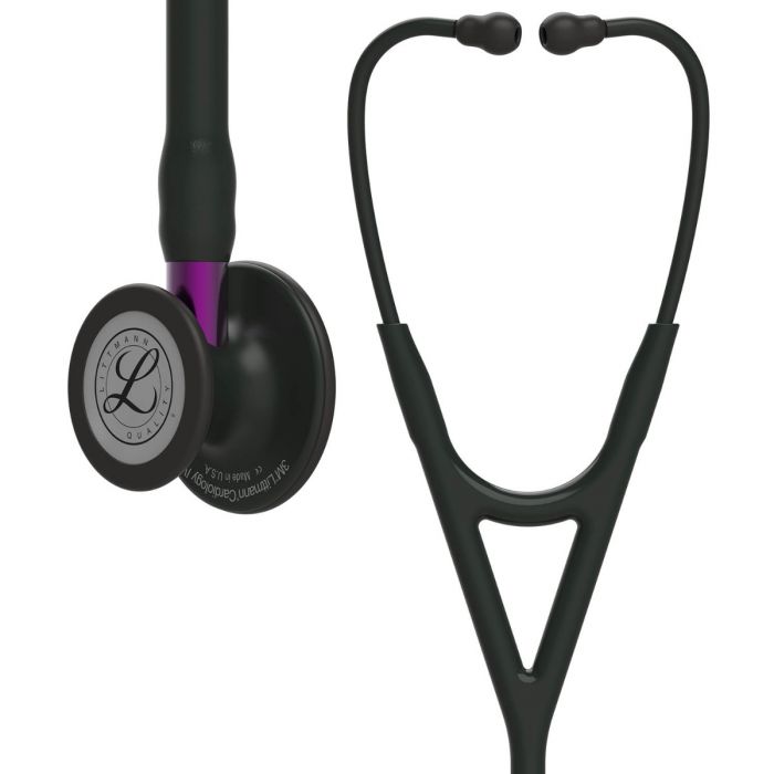 3M Littmann Cardiology IV : Black, Black Finish - Violet Stem - 6203