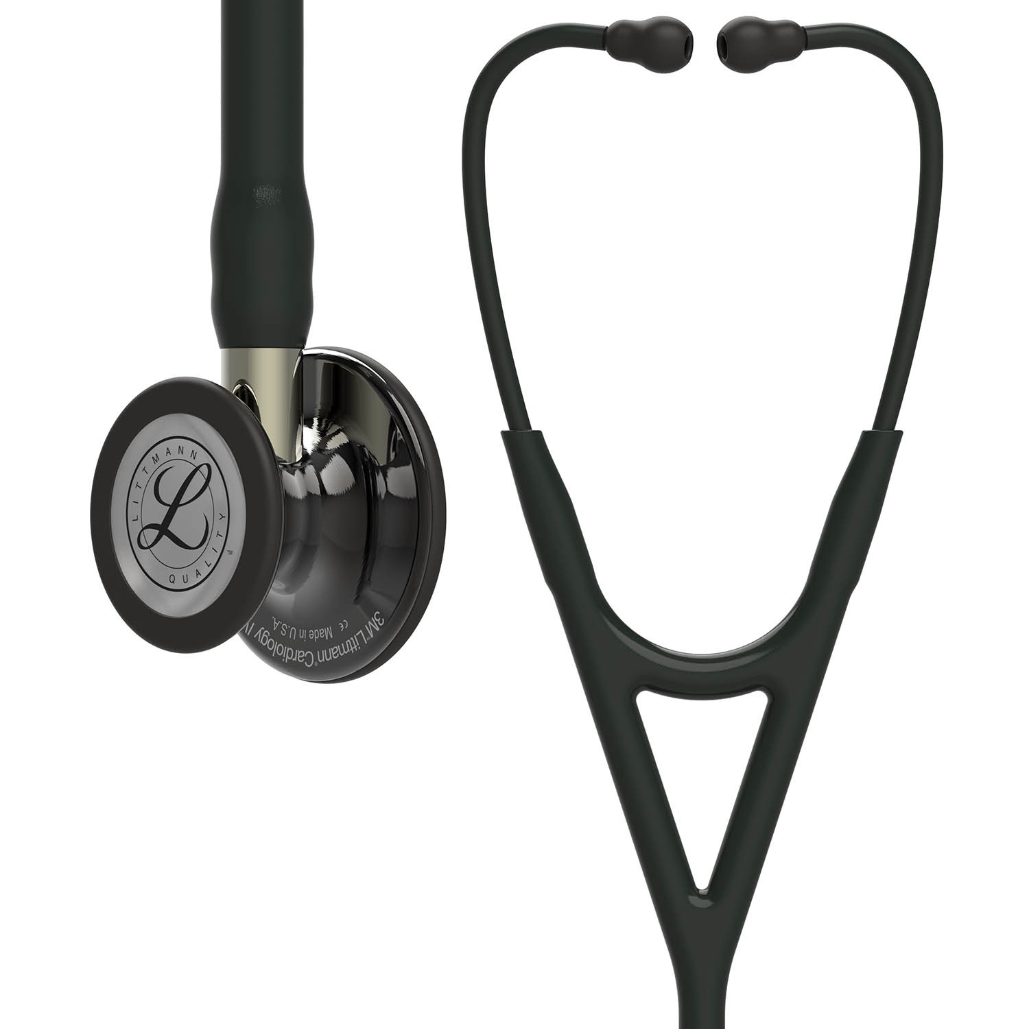 3M Littmann Cardiology IV : Black, Smoke Finish - Champagne Stem - 6204