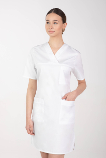 -10% Dámske zdravotnícke šaty M-076F, biela, 48