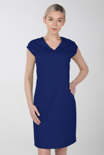 -10% Dámske zdravotnícke šaty s elastanom M-373X, tmavo modrá, 48