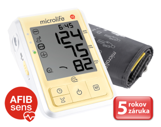 „Poznáte z TV reklamy“ - Microlife BP B6 Favourite Afib tlakomer na rameno žltý + adaptér