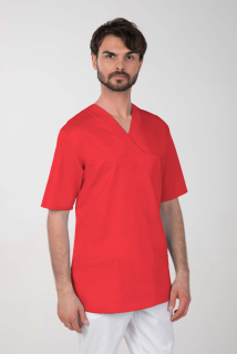Pánska farebná zdravotnícka košeľa M-074C, červená