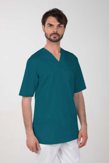 Pánska farebná zdravotnícka košeľa M-074C, tmavo zelená