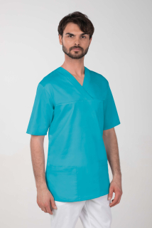 Pánska farebná zdravotnícka košeľa M-074C, tyrkysová