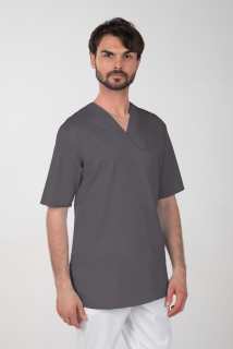 Pánska farebná zdravotnícka košeľa M-074C, tmavo sivá