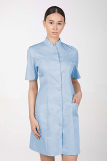 Dámske zdravotnícke šaty so stojačikom  M-141TK, svetlo modrá